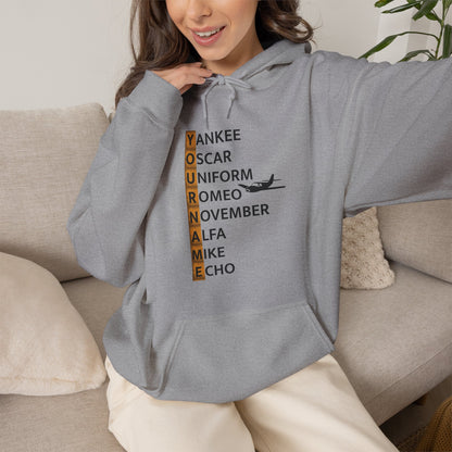 Your Name in NATO Phonetic Alphabet — Personalized Aviation Hoodie