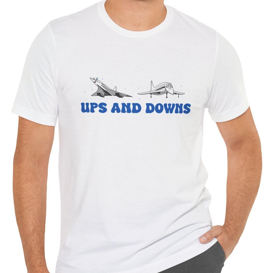 Ups and Downs — Funny Supersonic Jet Cartoon Aviation T-Shirt