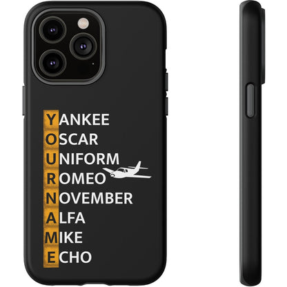 Your Name in NATO Phonetic Alphabet — Personalized Tough Phone Case for Aviators