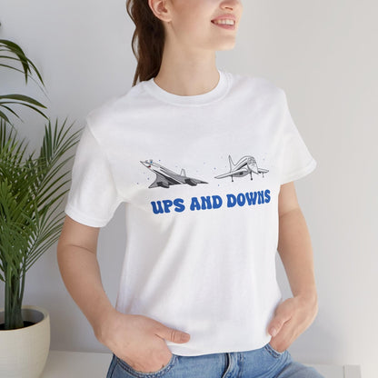 Ups and Downs — Funny Supersonic Jet Cartoon Aviation T-Shirt