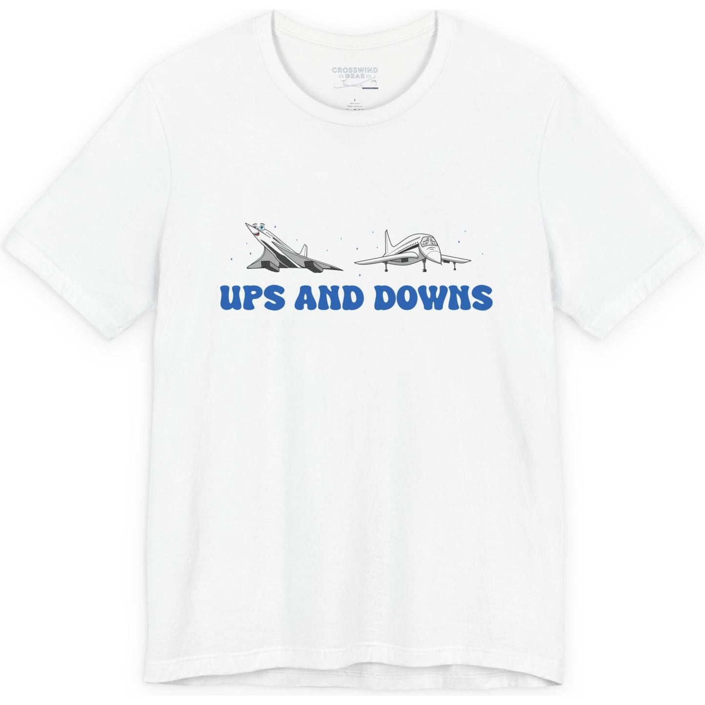 Ups and Downs — Funny Supersonic Jet Cartoon Aviation T-Shirt