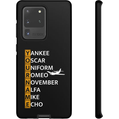 Your Name in NATO Phonetic Alphabet — Personalized Tough Phone Case for Aviators