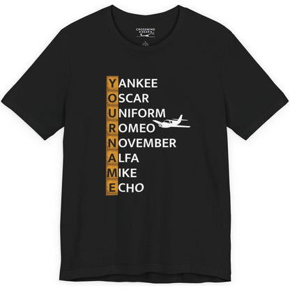 Your Name in NATO Phonetic Alphabet — Personalized Aviation T-Shirt