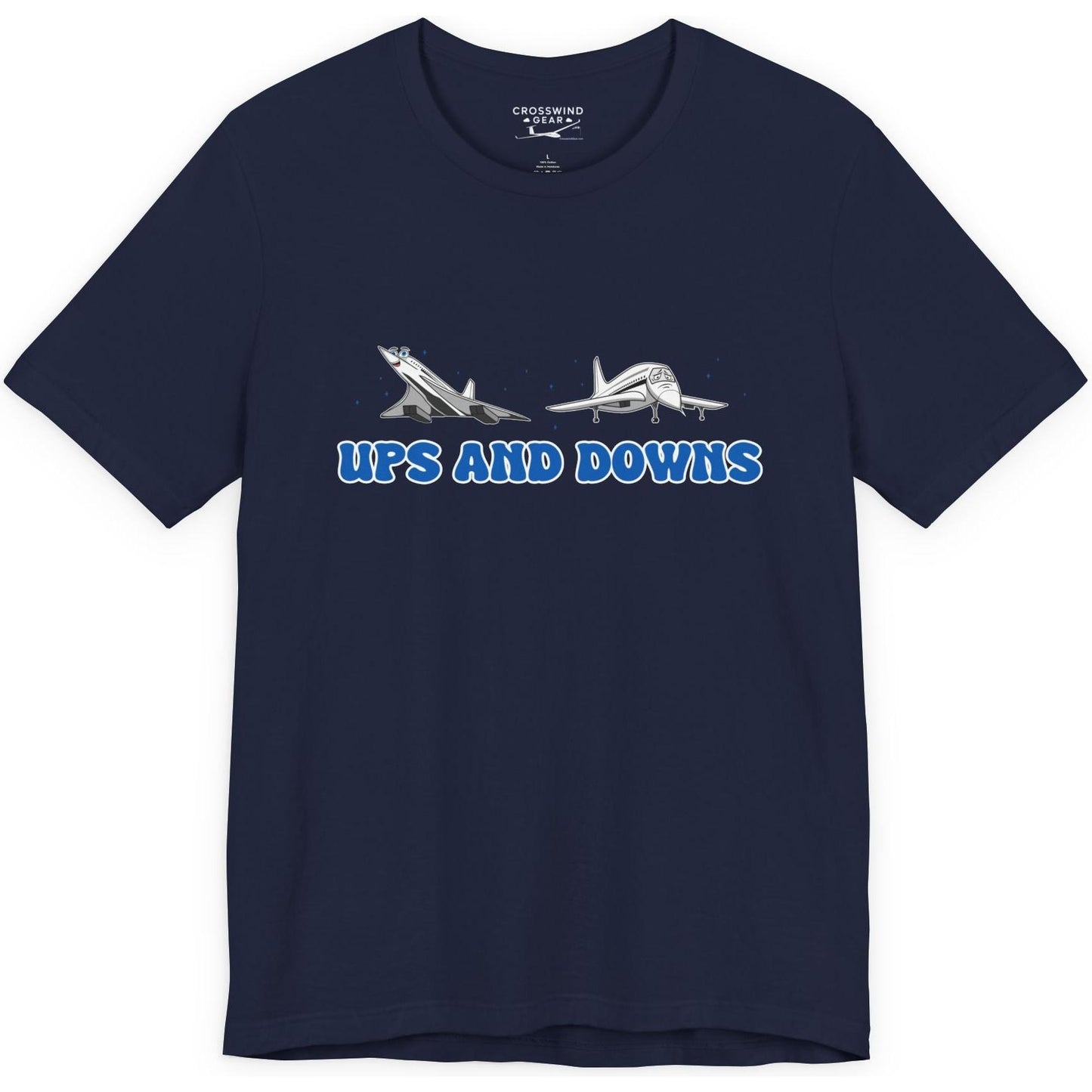 Ups and Downs — Funny Supersonic Jet Cartoon Aviation T-Shirt
