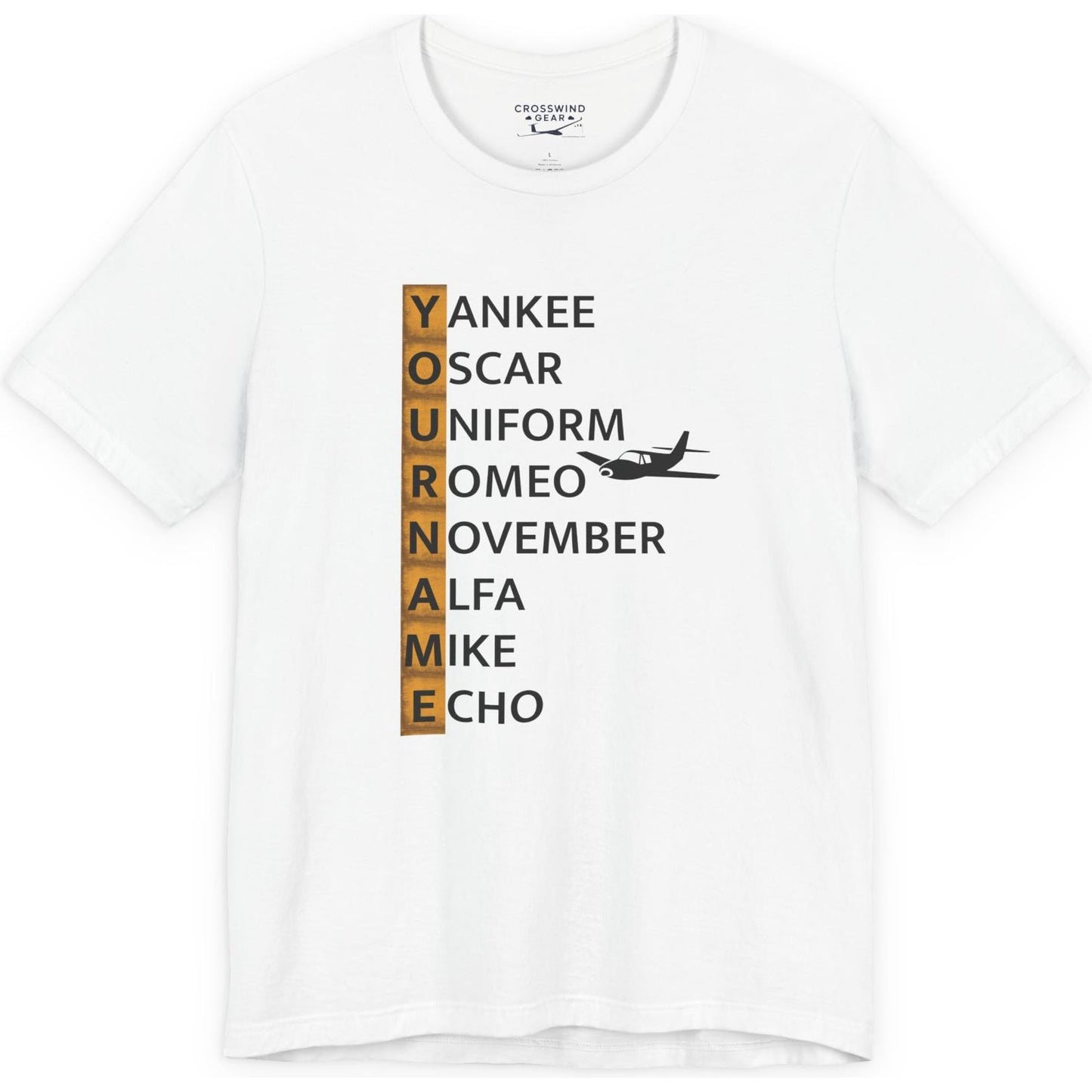 Your Name in NATO Phonetic Alphabet — Personalized Aviation T-Shirt