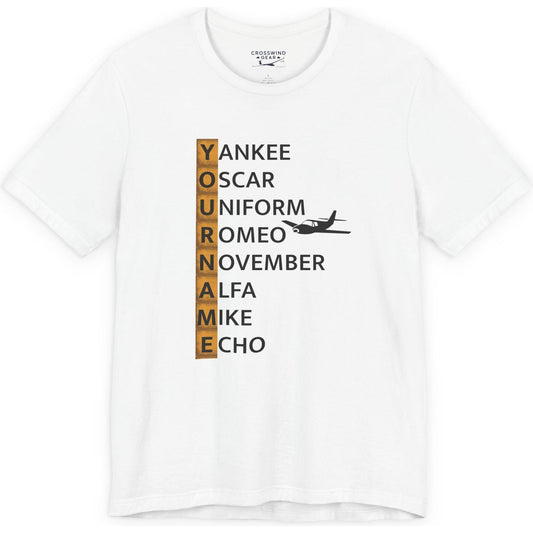 Your Name in NATO Phonetic Alphabet — Personalized Aviation T-Shirt