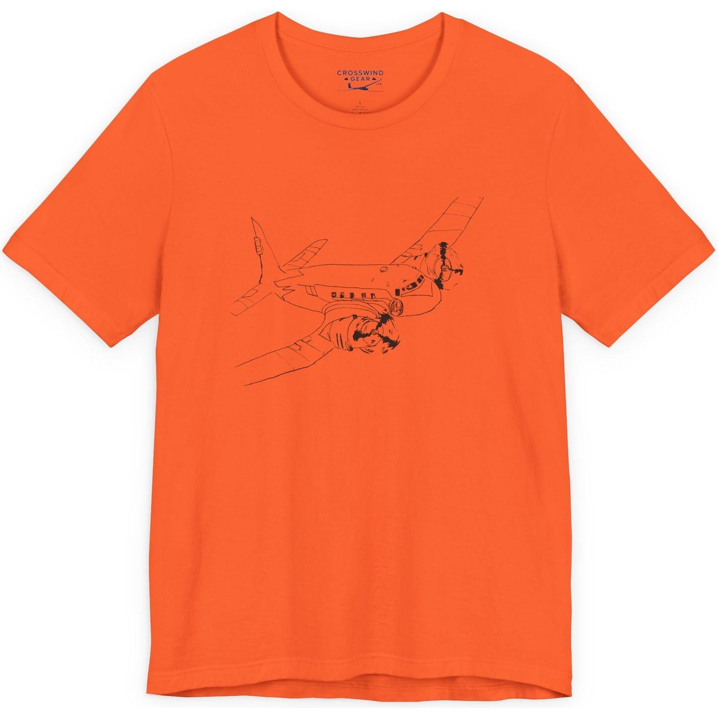 Propeller airliner in flight original artwork - aviation T-Shirt