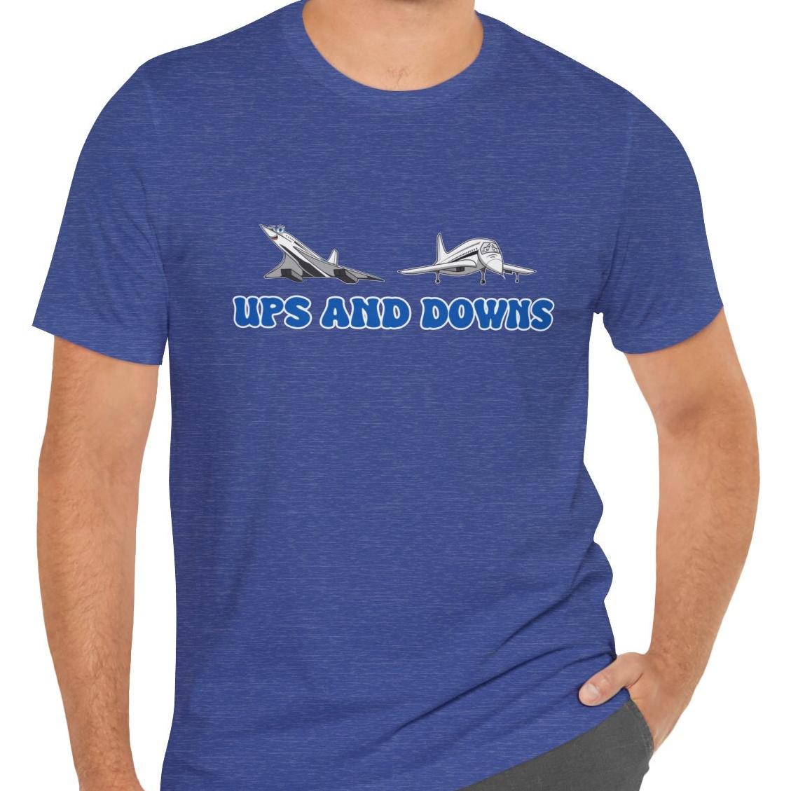 Ups and Downs — Funny Supersonic Jet Cartoon Aviation T-Shirt