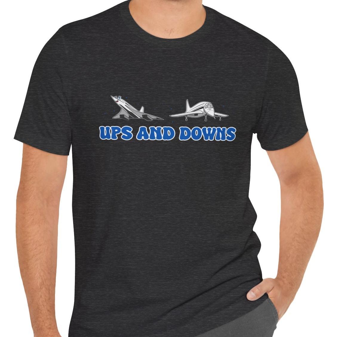 Ups and Downs — Funny Supersonic Jet Cartoon Aviation T-Shirt