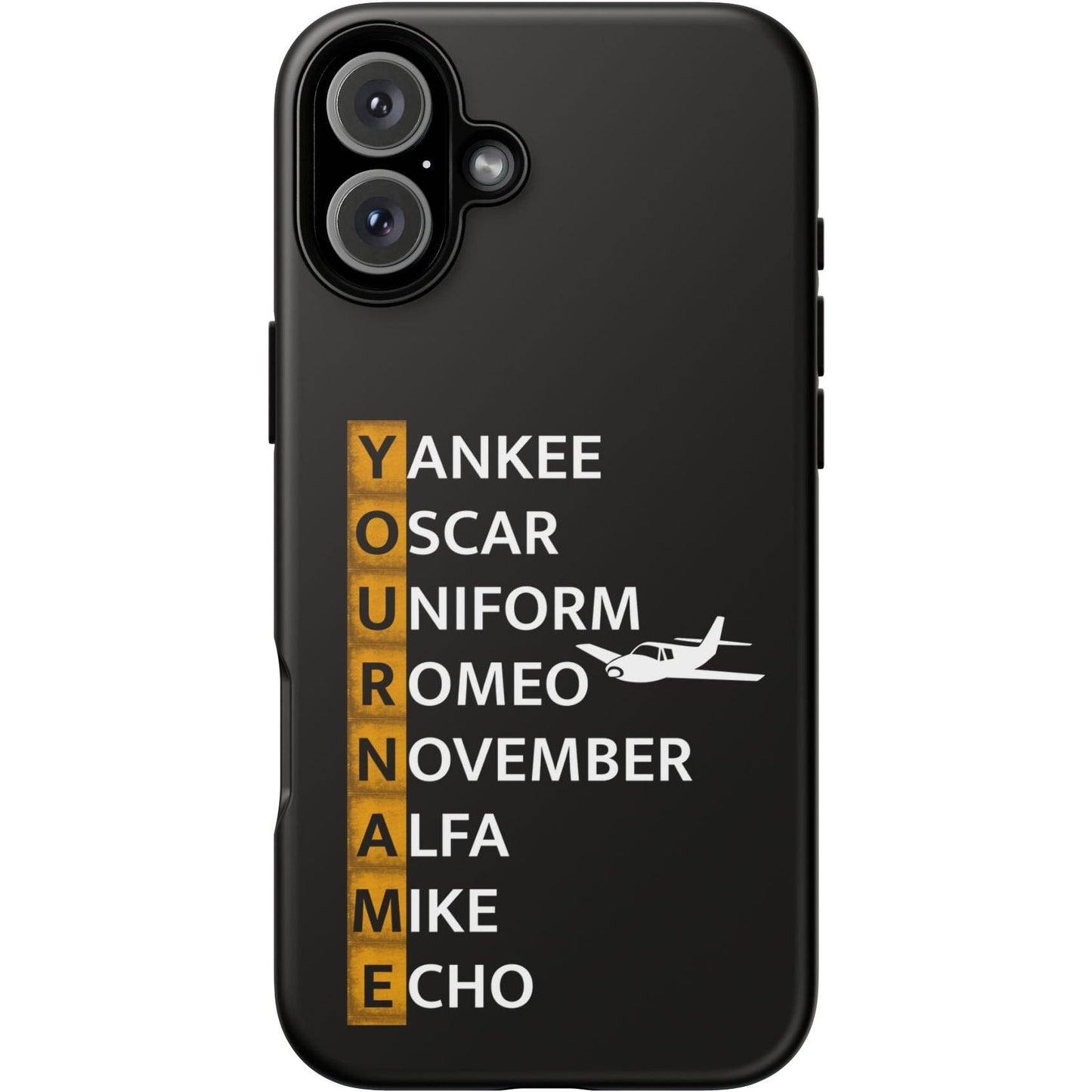 Your Name in NATO Phonetic Alphabet — Personalized Tough Phone Case for Aviators