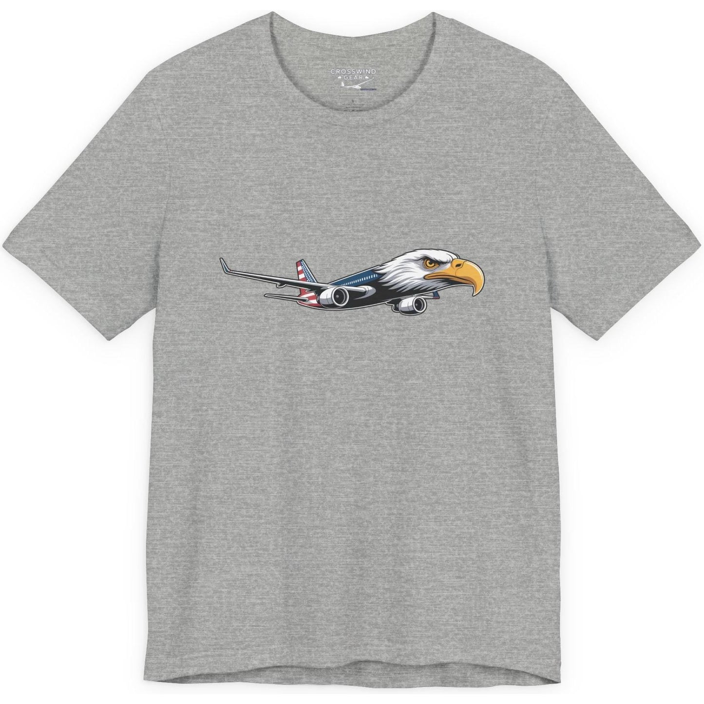 Bald eagle jet airliner - patriotic aviation T-Shirt