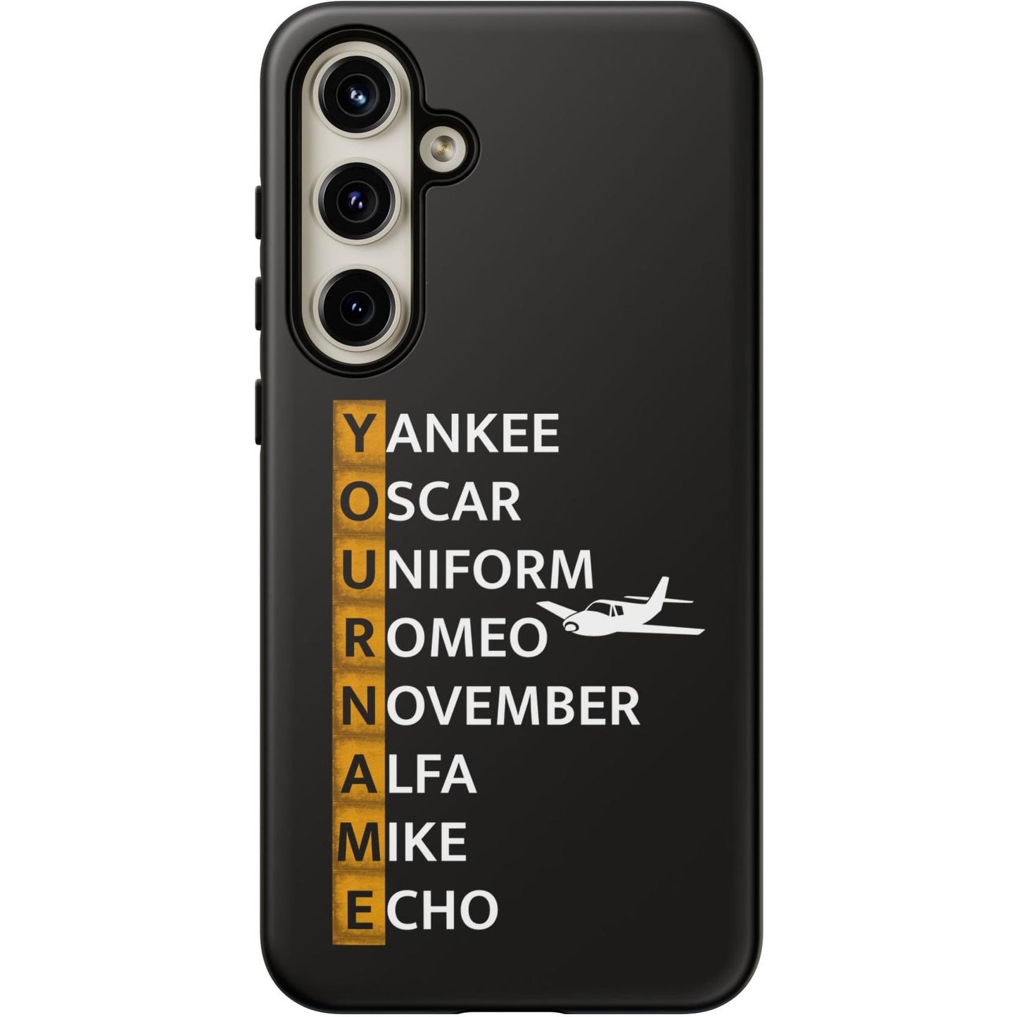 Your Name in NATO Phonetic Alphabet — Personalized Tough Phone Case for Aviators