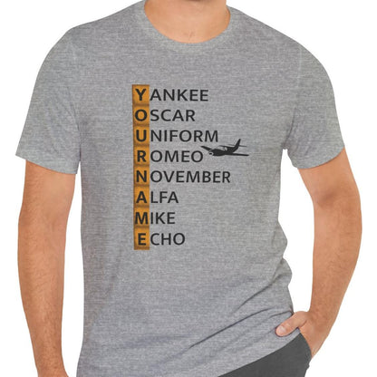 Your Name in NATO Phonetic Alphabet — Personalized Aviation T-Shirt