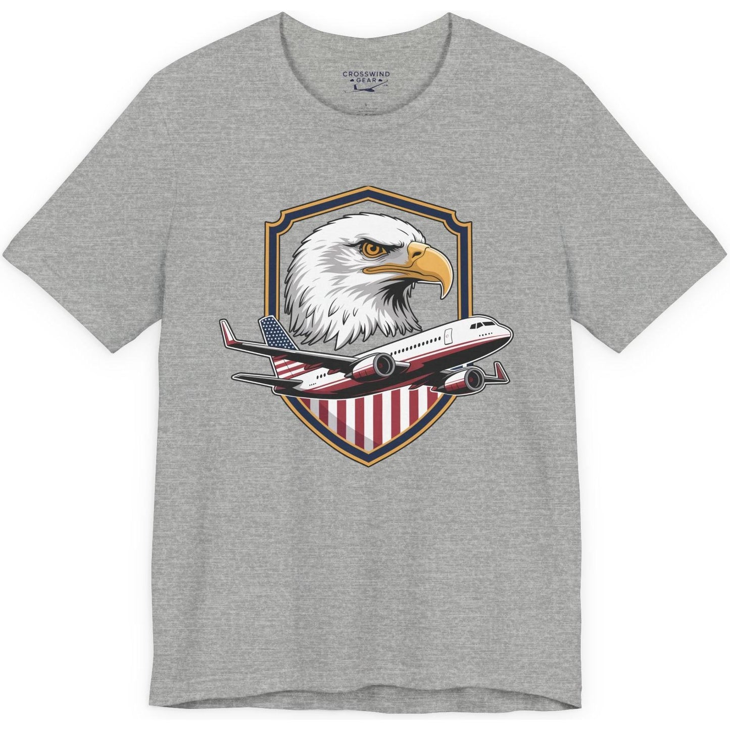 Bald eagle shield emblem - patriotic aviation T-Shirt