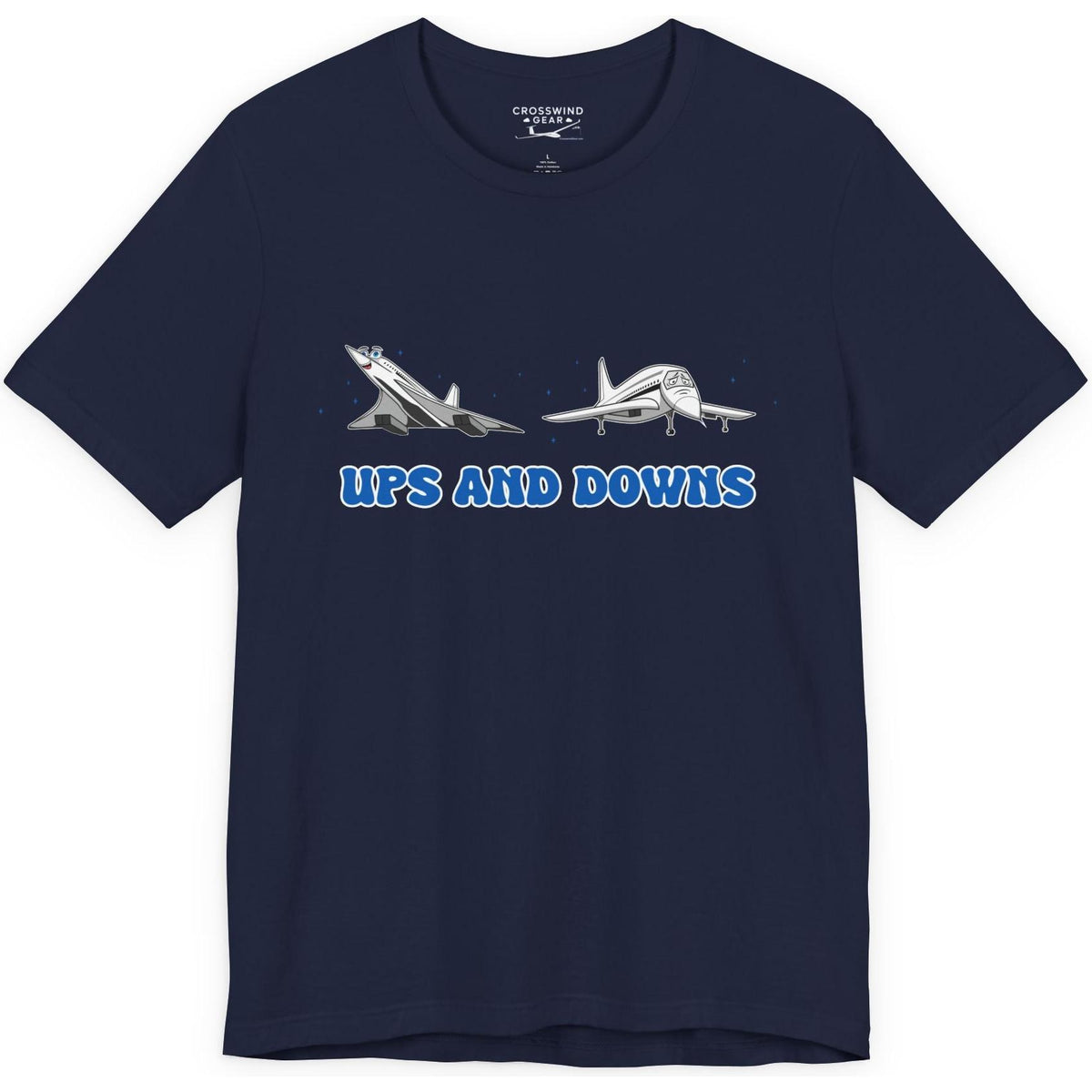 Ups and Downs — Funny Supersonic Jet Cartoon Aviation T-Shirt