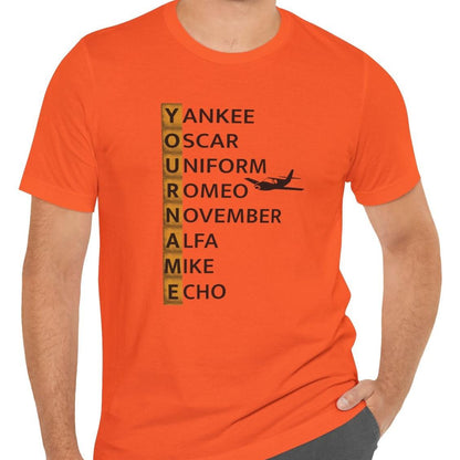 Your Name in NATO Phonetic Alphabet — Personalized Aviation T-Shirt