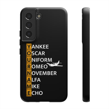 Your Name in NATO Phonetic Alphabet — Personalized Tough Phone Case for Aviators