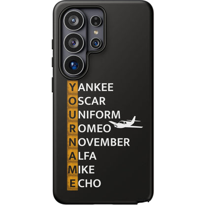Your Name in NATO Phonetic Alphabet — Personalized Tough Phone Case for Aviators