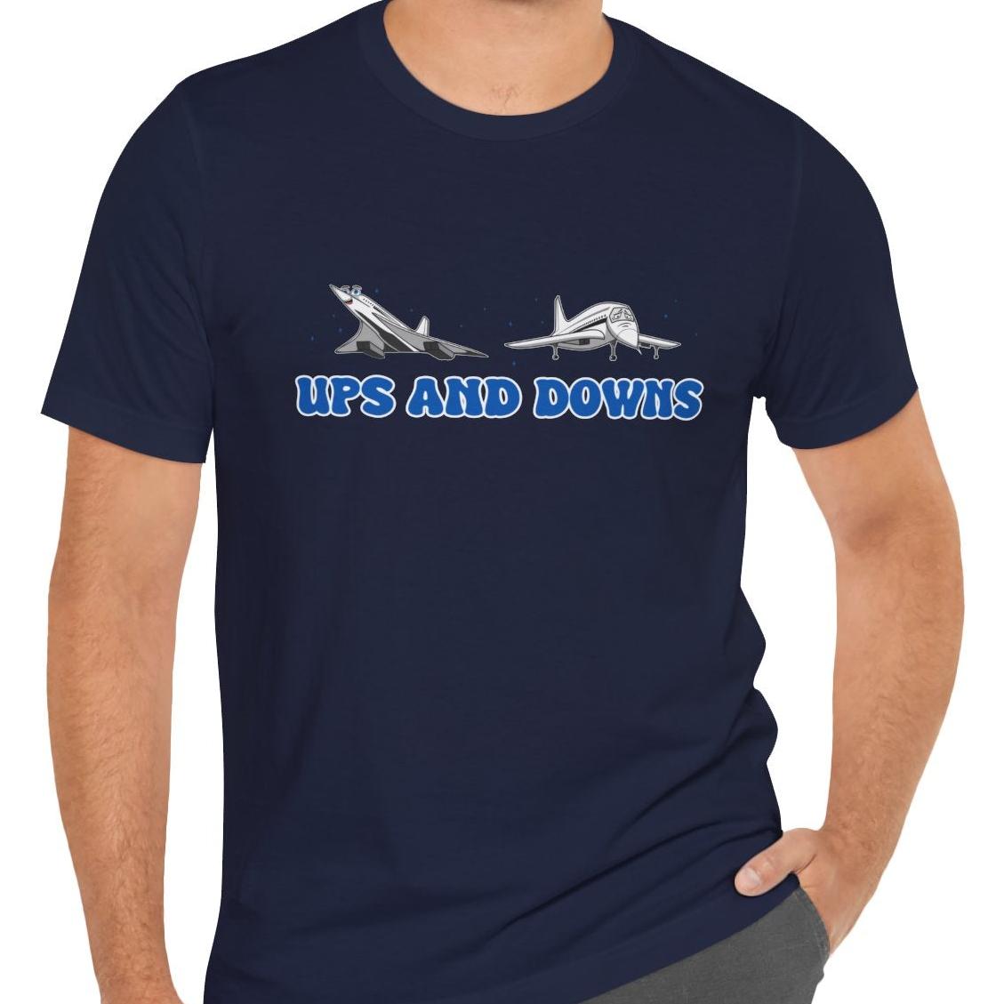 Ups and Downs — Funny Supersonic Jet Cartoon Aviation T-Shirt
