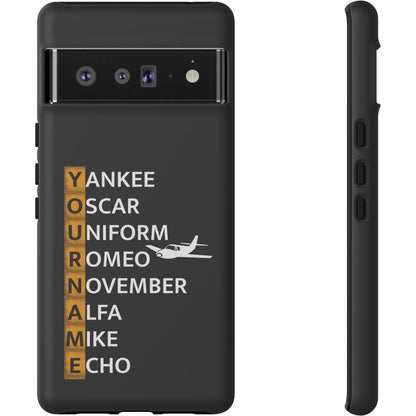 Your Name in NATO Phonetic Alphabet — Personalized Tough Phone Case for Aviators