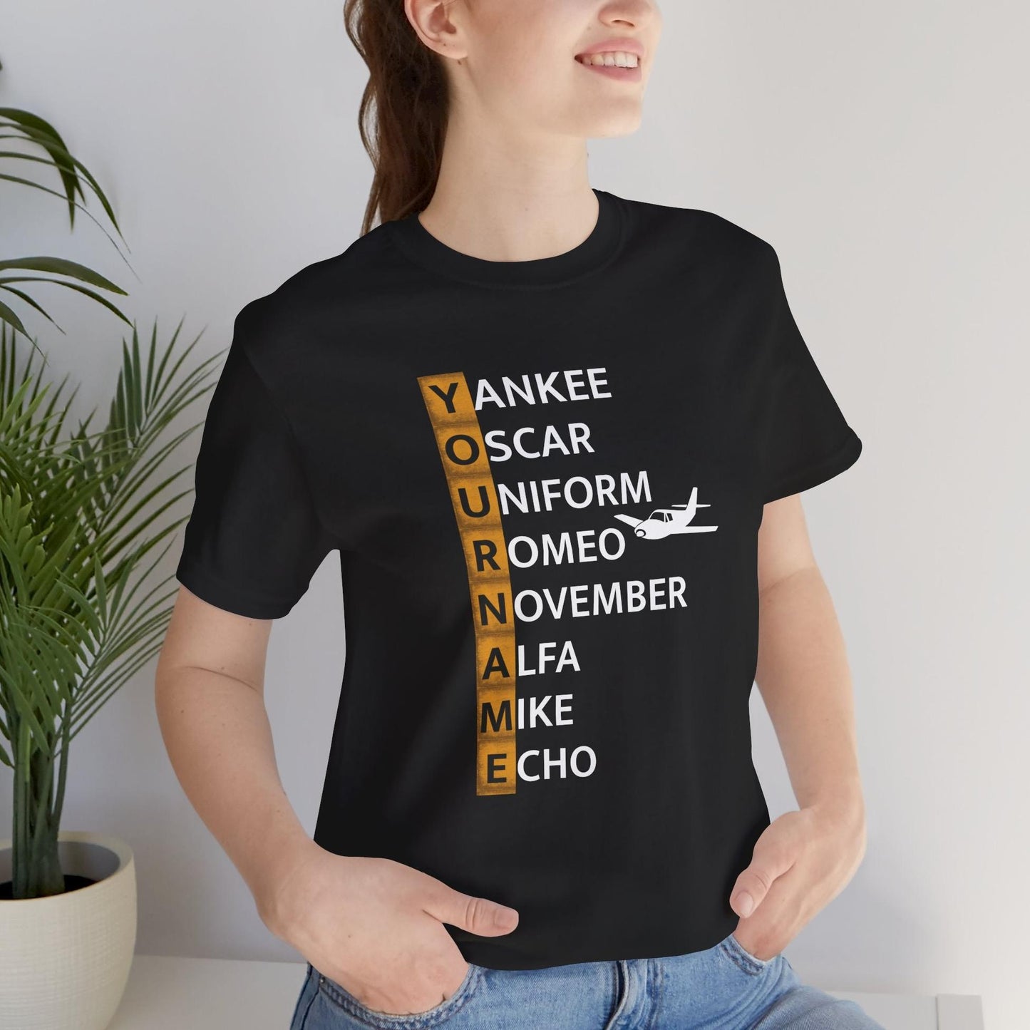 Your Name in NATO Phonetic Alphabet — Personalized Aviation T-Shirt