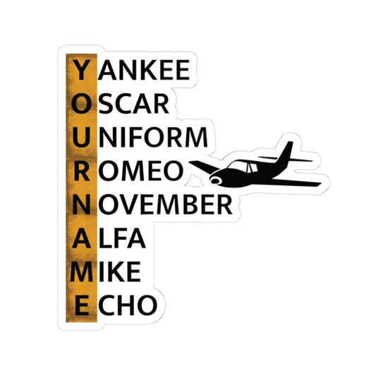 Your Name in NATO Phonetic Alphabet — Personalized Aviation Sticker