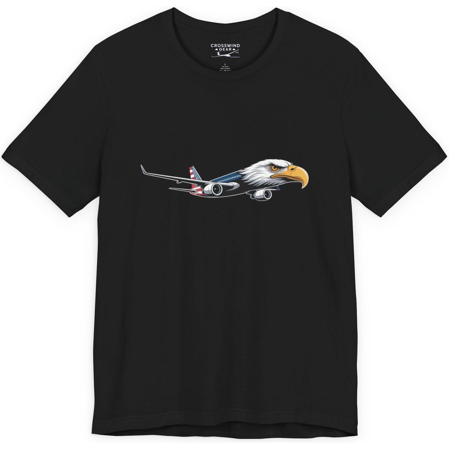 Bald eagle jet airliner - patriotic aviation T-Shirt