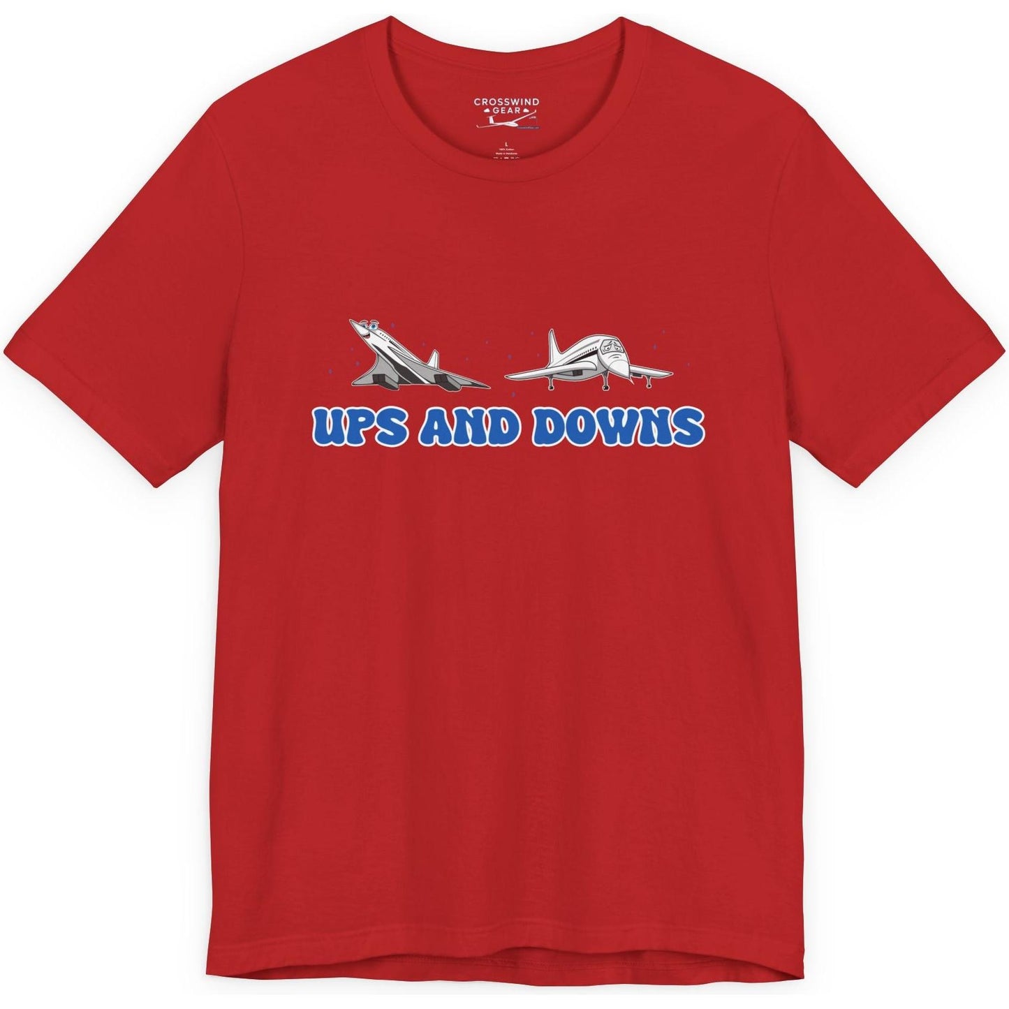 Ups and Downs — Funny Supersonic Jet Cartoon Aviation T-Shirt