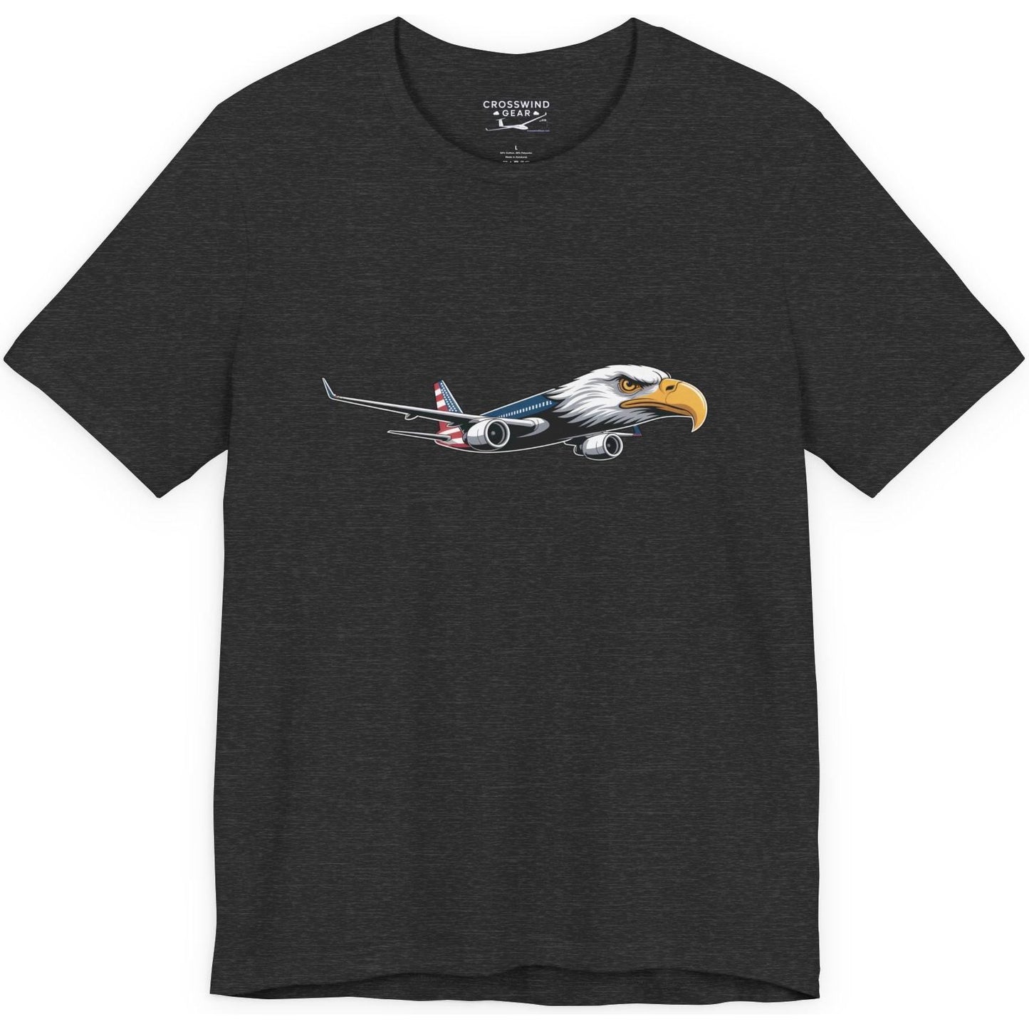 Bald eagle jet airliner - patriotic aviation T-Shirt