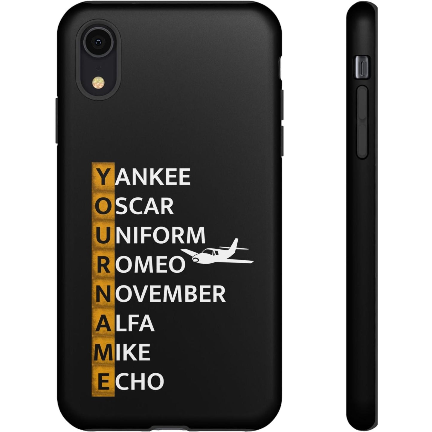 Your Name in NATO Phonetic Alphabet — Personalized Tough Phone Case for Aviators