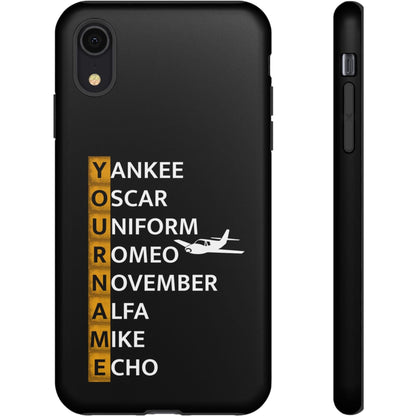 Your Name in NATO Phonetic Alphabet — Personalized Tough Phone Case for Aviators