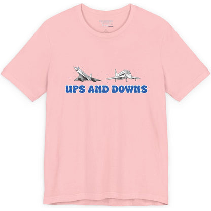 Ups and Downs — Funny Supersonic Jet Cartoon Aviation T-Shirt