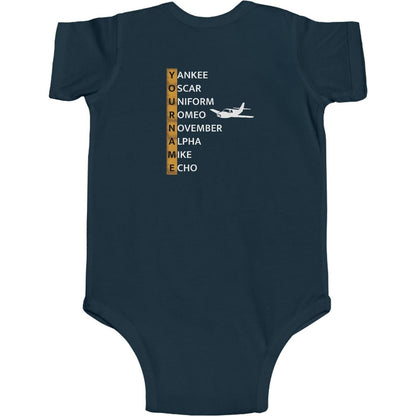Your Name in NATO Phonetic Alphabet Personalized Aviation Jersey Baby Bodysuit