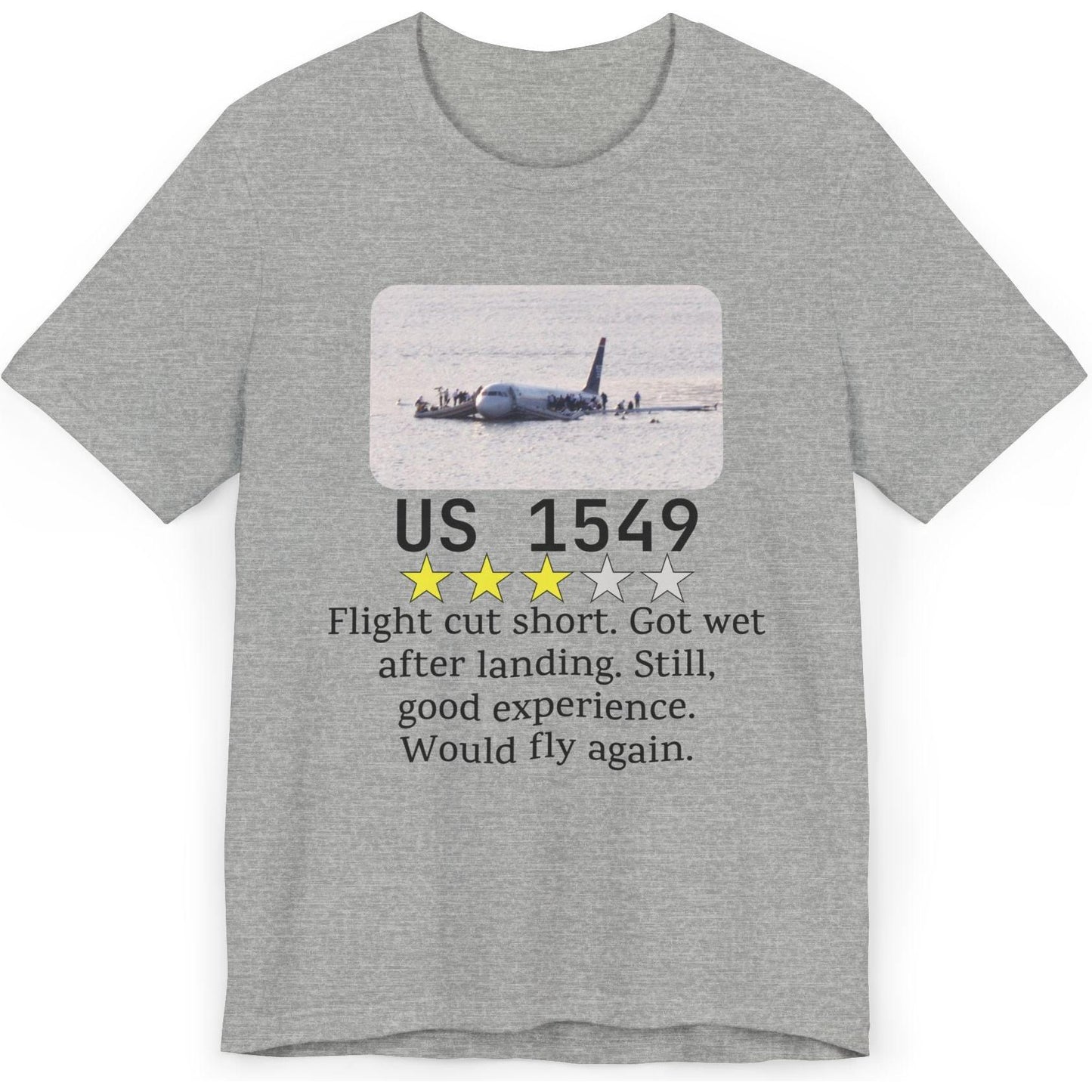US 1549 flight review, Miracle on Hudson - aviation fan's T-Shirt