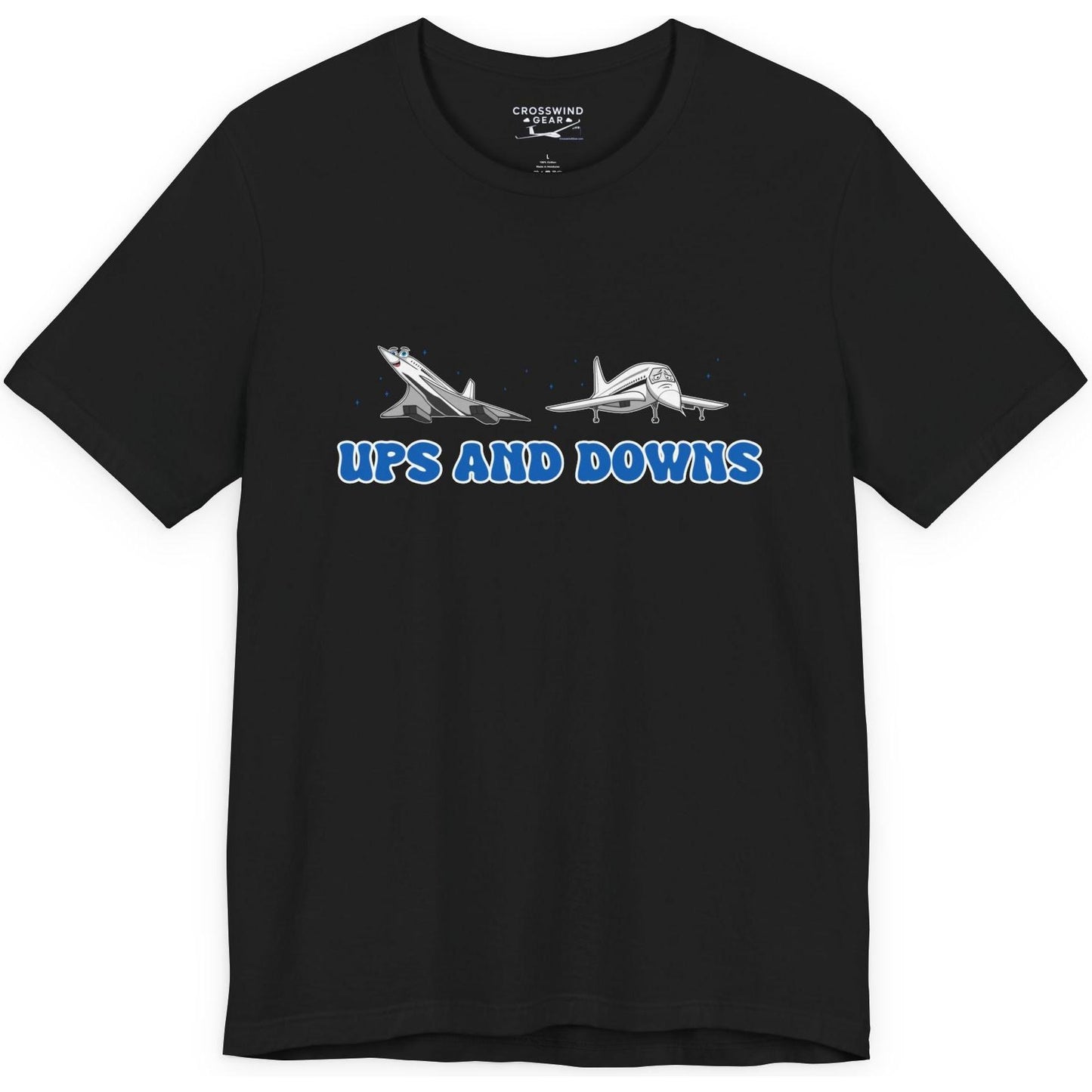 Ups and Downs — Funny Supersonic Jet Cartoon Aviation T-Shirt