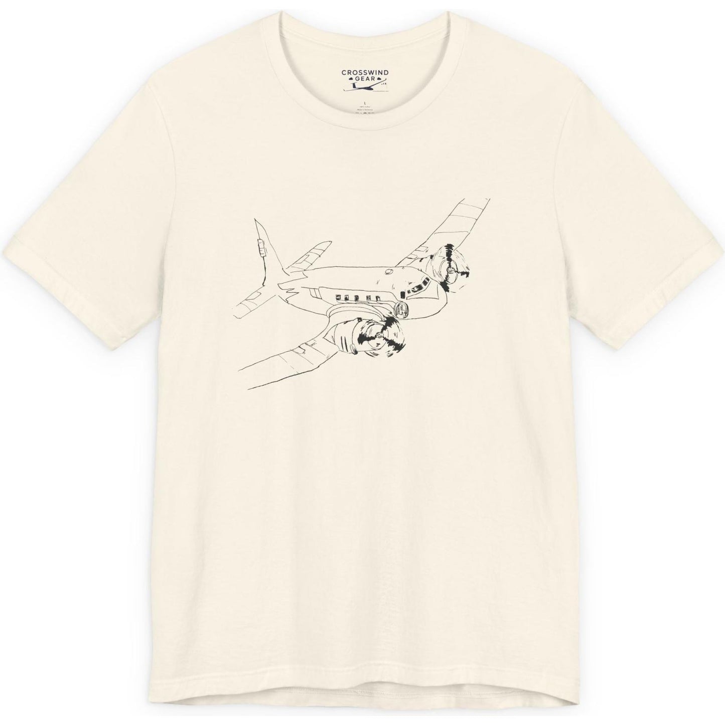 Propeller airliner in flight original artwork - aviation T-Shirt