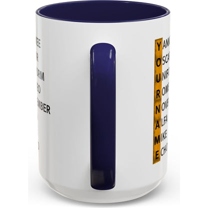 Your Name in NATO Phonetic Alphabet — Personalized Aviation Mug w/color options