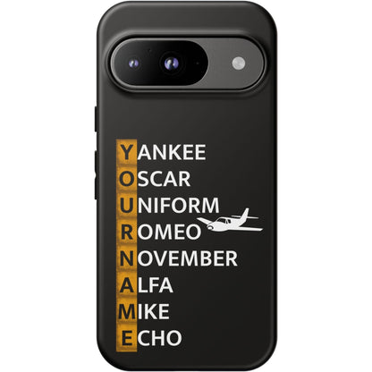 Your Name in NATO Phonetic Alphabet — Personalized Tough Phone Case for Aviators